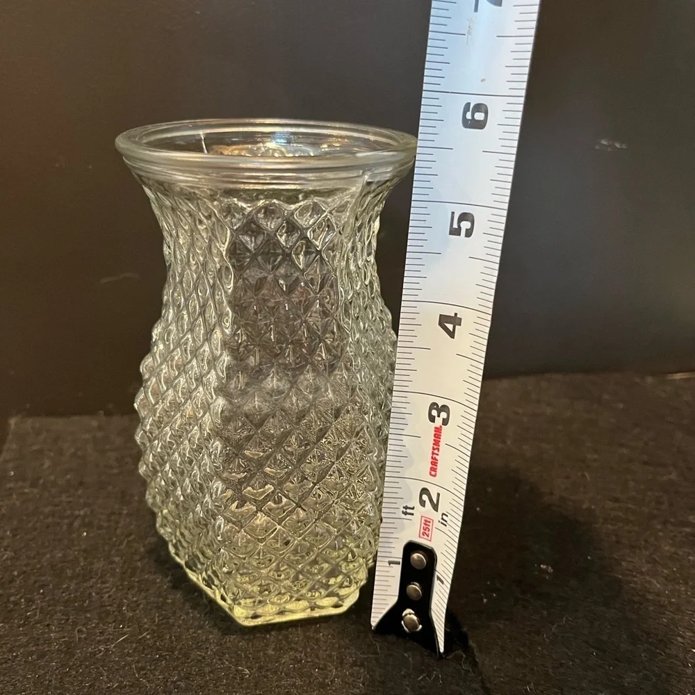 Vintage Hoosier Glass Diamond Point Hobnail Glass Vase - Clear - Picture 9 of 13